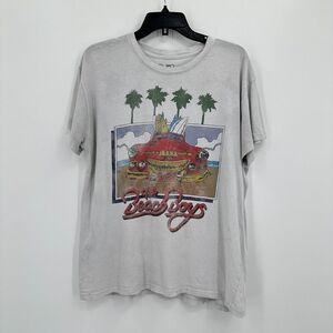 The Beach Boys Tshirt Mens XXL Gray World Tour Band Tee‎ Distressed Relaxed Fit